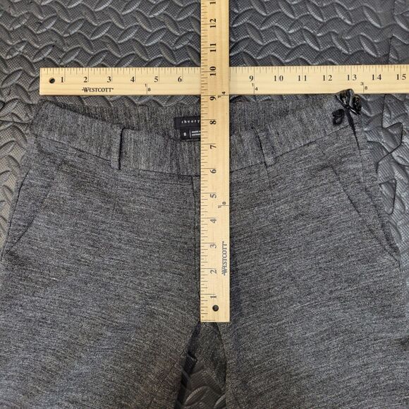 Theory Women's Viscose Stretch Cropped Dress Pants Size 0 Heathered Gray - Picture 5 of 10